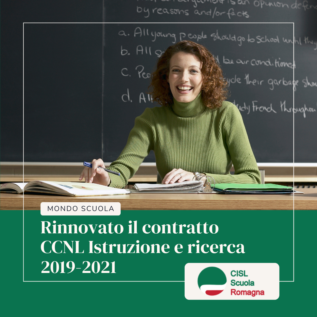 Rinnovato il contratto CCNL Istruzione e Ricerca 2019-2021